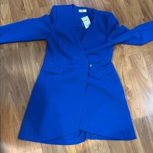 Vibrant Blue Blazer Coat